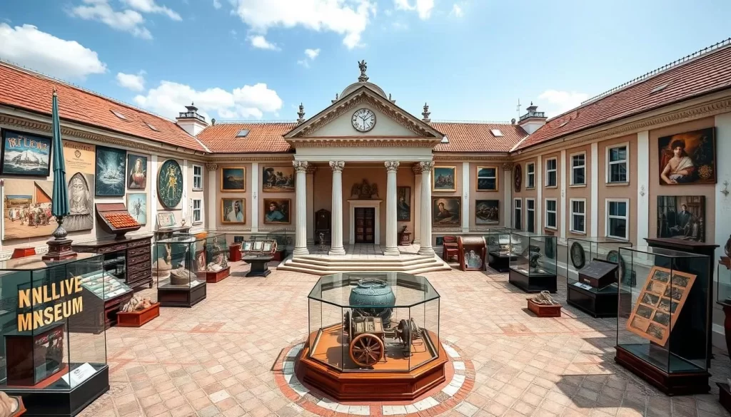 Generate an image of the National Museum of Kraljevo, highlighting its exhibits and historical collections.