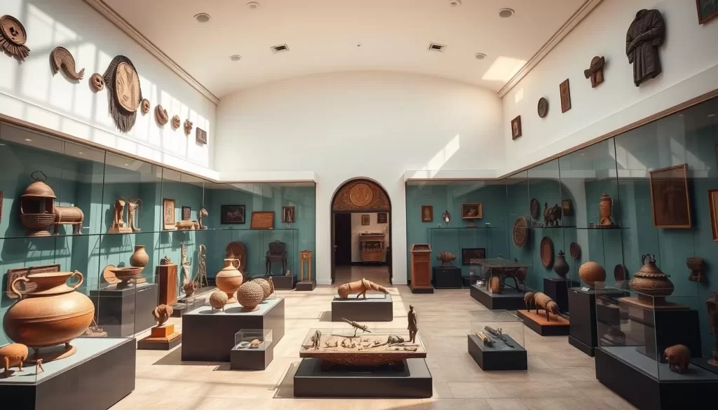 Generate an image of the National Museum of Somalia, highlighting its collection of historical artifacts and cultural significance.