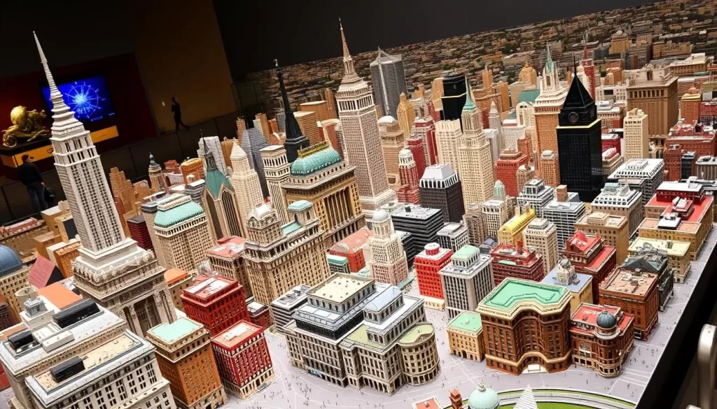 Generate an image of the Queens Museum's Panorama of the City of New York, showcasing its intricate scale model.