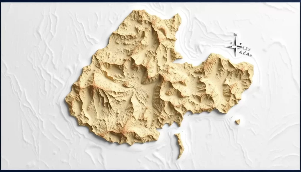 Generate an image of the Relief Map of Guatemala, highlighting its detailed topography.