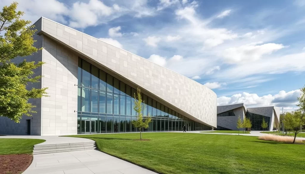 Generate an image of the Remai Modern Art Museum's exterior, showcasing its modern architecture.