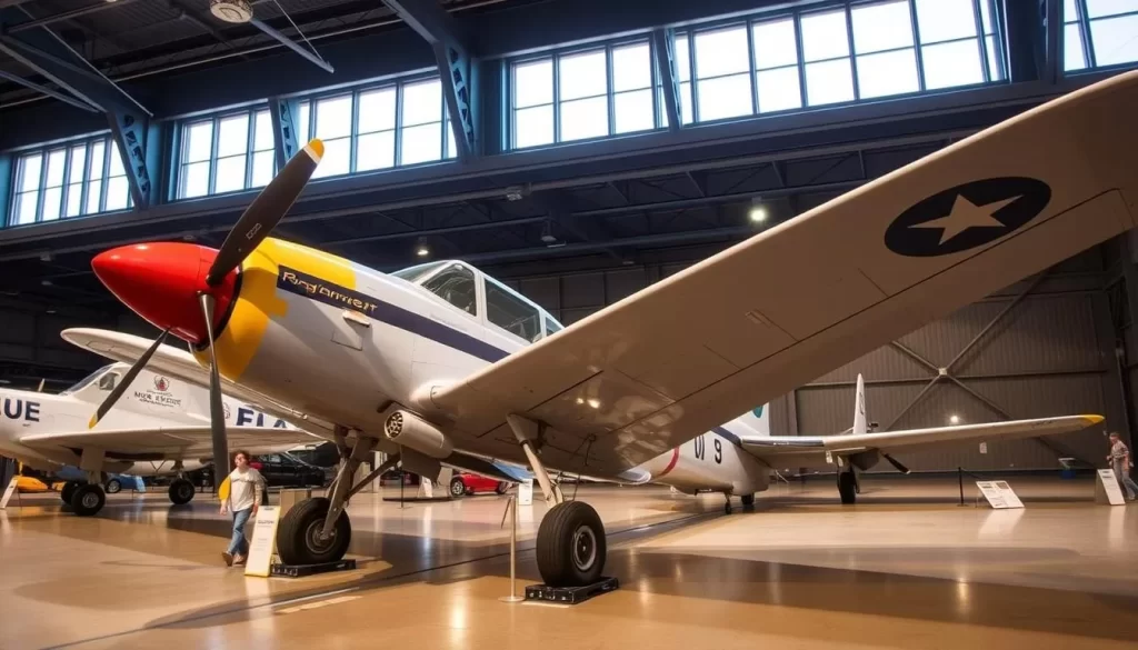 Generate an image of the Royal Aviation Museum of Western Canada featuring one of its significant bush plane collections.