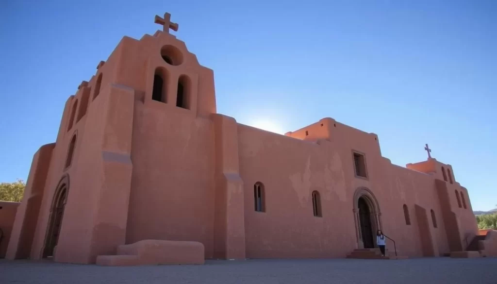Generate an image of the San Francisco de Asis Church in Taos, New Mexico, showcasing its adobe architecture.