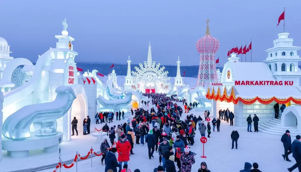 Generate an image of the Sapporo Snow Festival