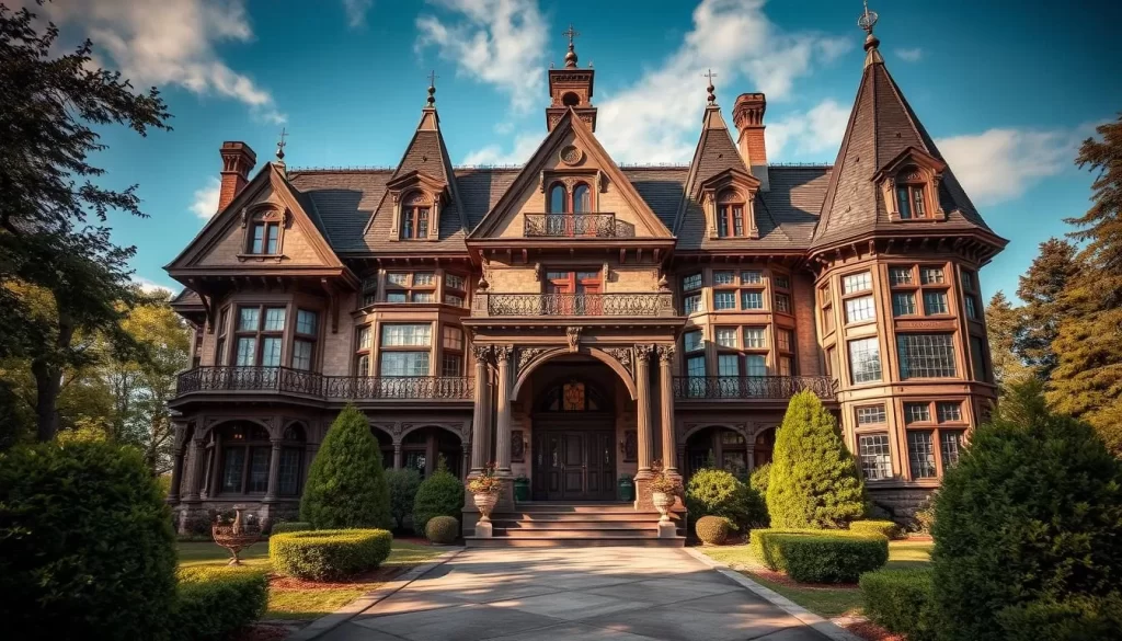 Generate an image of the Seelye Mansion, highlighting its opulent decor and historic significance.