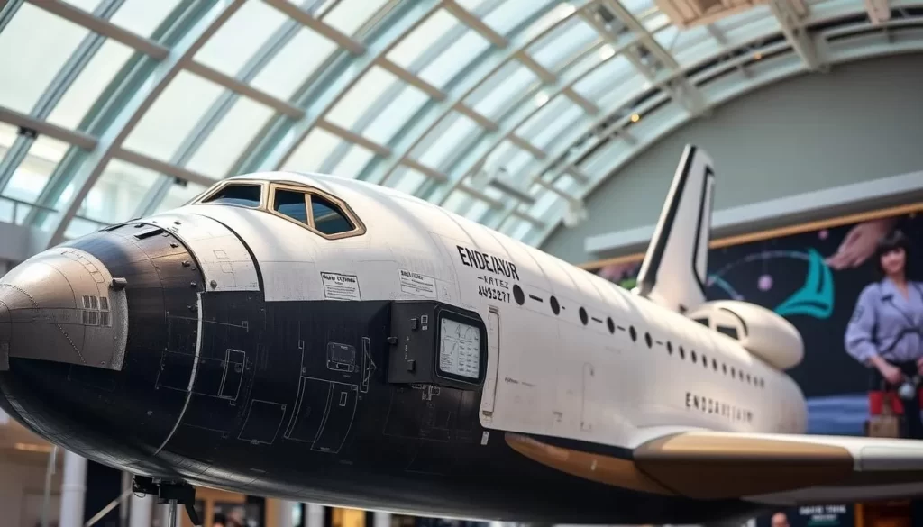 Generate an image of the Space Shuttle Endeavour at the California Science Center.