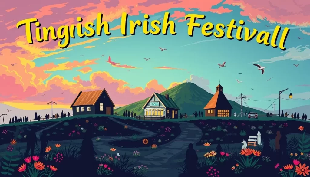 Generate an image of the Tignish Irish Moss Festival, highlighting its unique activities and Irish heritage.
