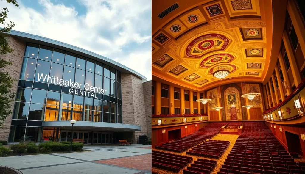 Generate an image of the Whitaker Center's exterior or main hall.