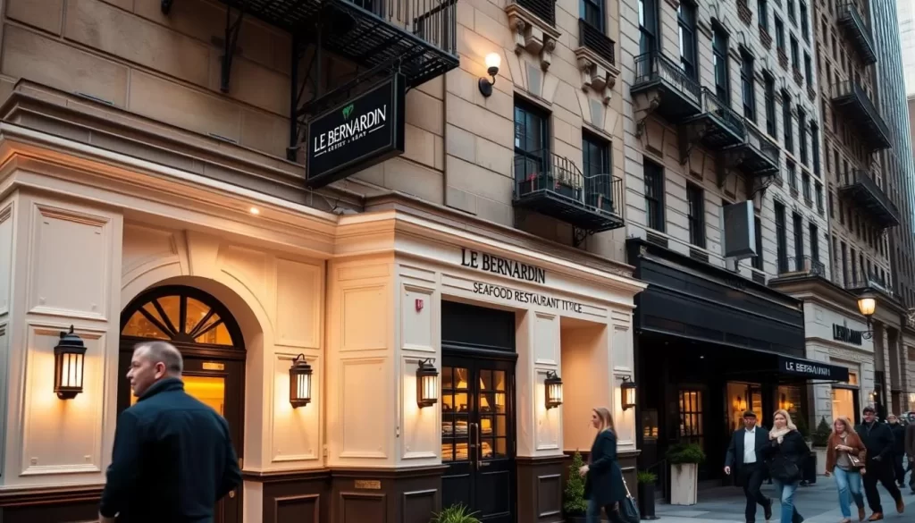 Generate an image of the exterior of Le Bernardin in New York City.