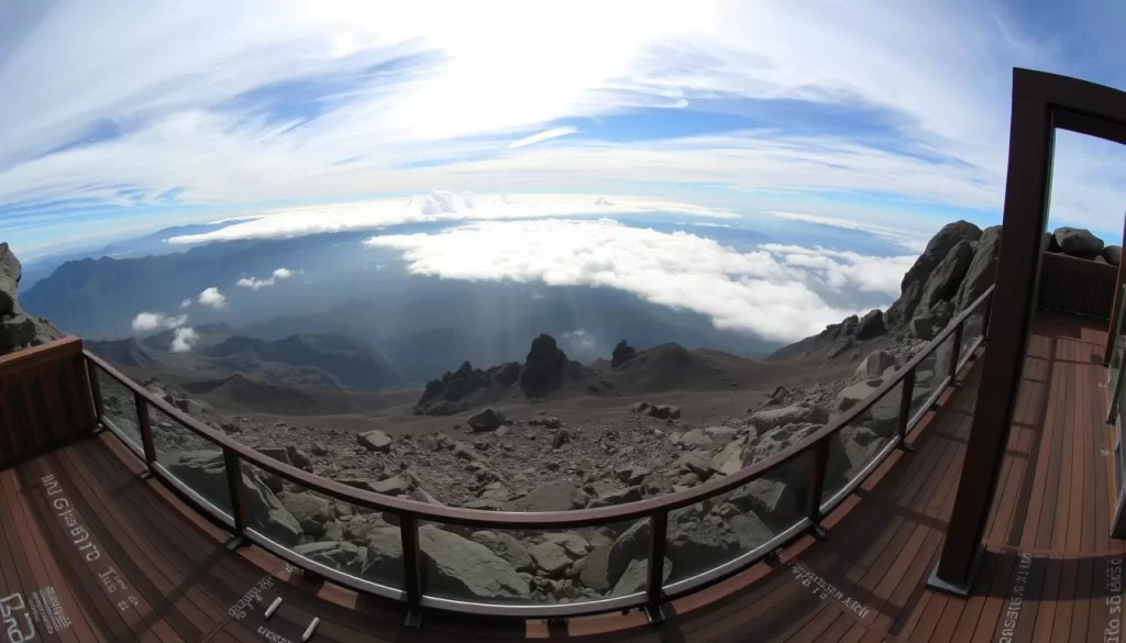Generate an image of the panoramic view from Besshodake Sky Deck.