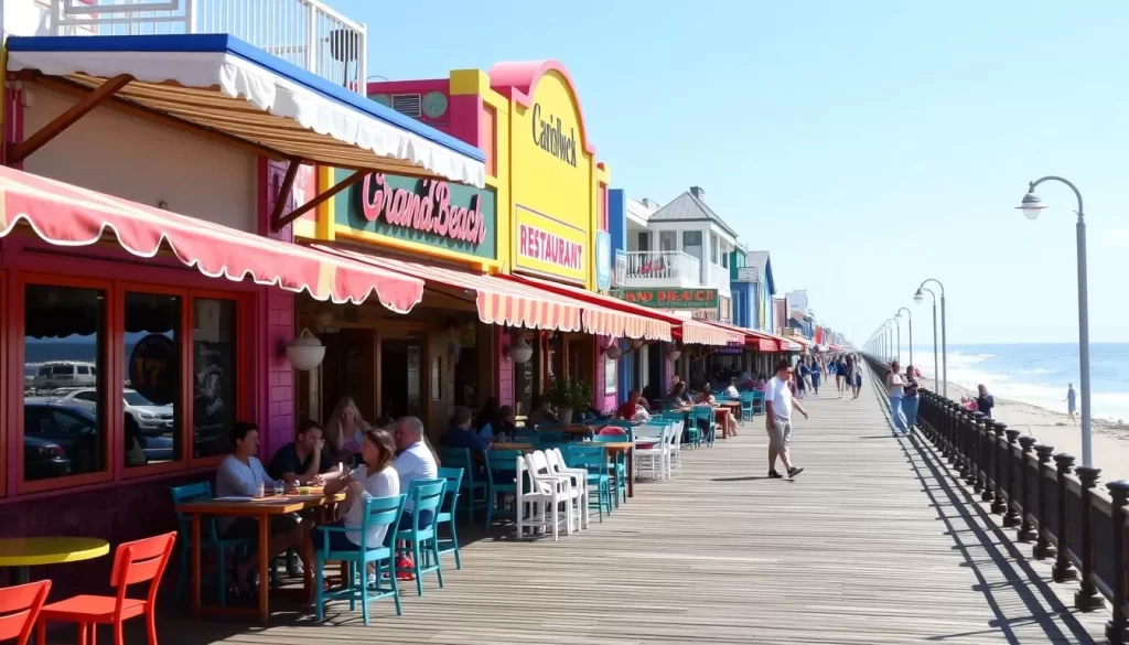 Grand Beach boardwalk restaurants