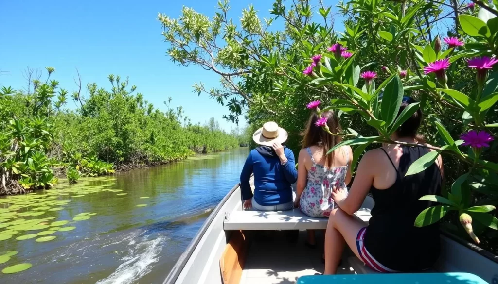 Guided boat tour through Honey Island Swamp