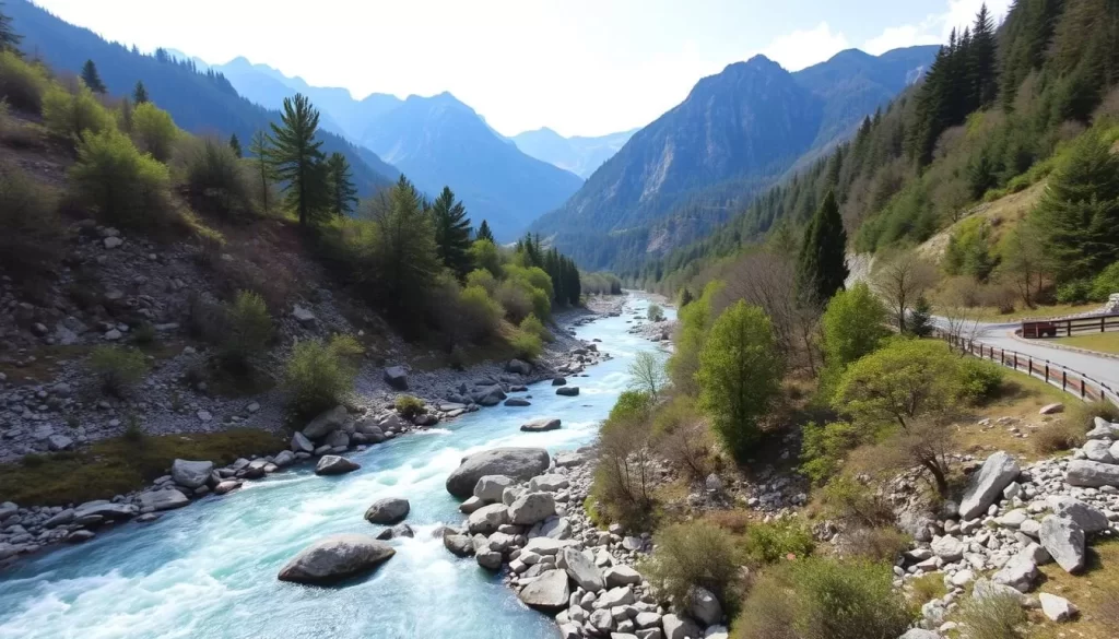 Hiking through Jelasnica Gorge with scenic views of the river and surrounding mountains