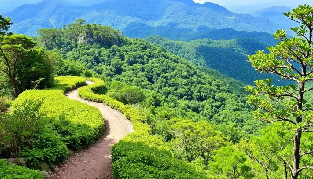 Hiking trail in Mt. Shiratake Primeval Forest, Tsushima Island