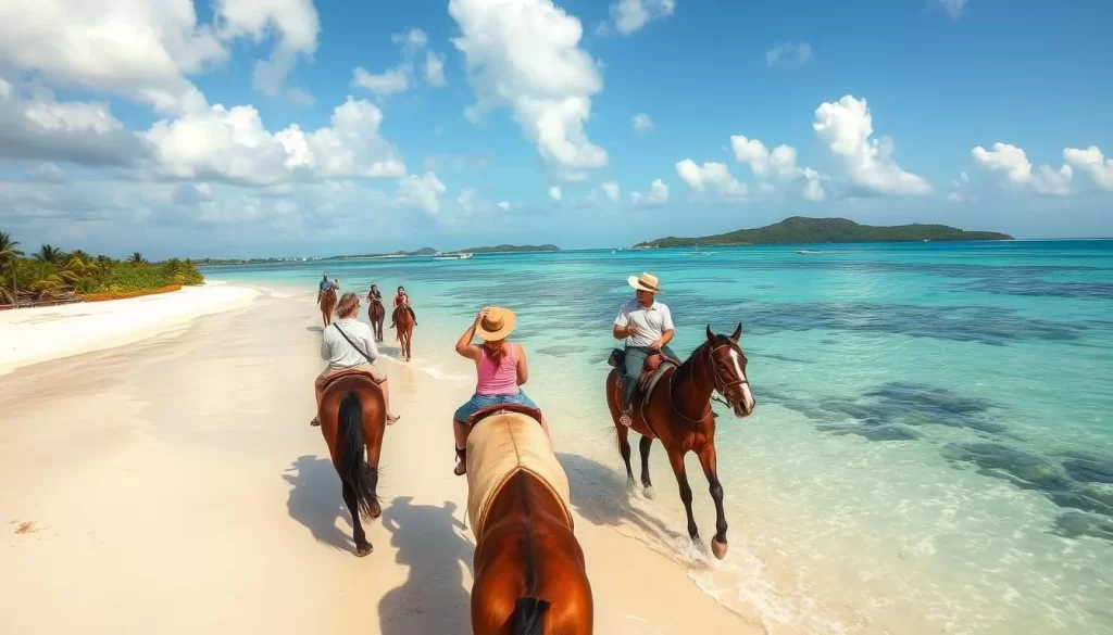 Horseback riding on West Bay Beach, Roatán Island