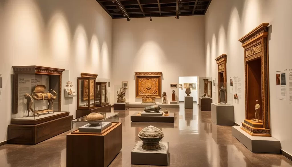 Image of Ancient Orient Museum's exhibit featuring ancient artifacts