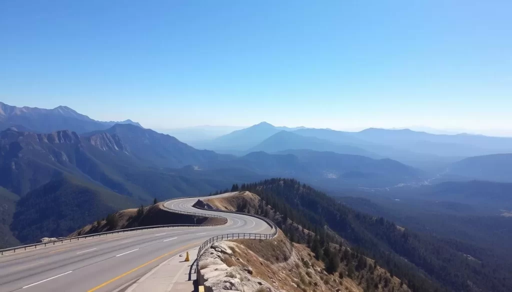 Image of Angeles Crest Highway with a scenic overlook