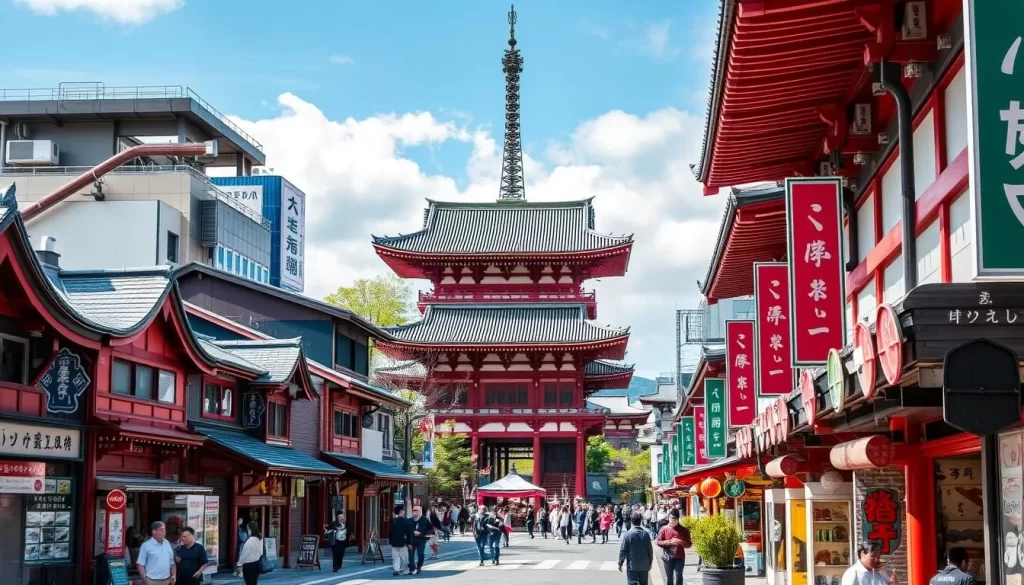 Image of Asakusa district with Sensō-ji Temple in the background