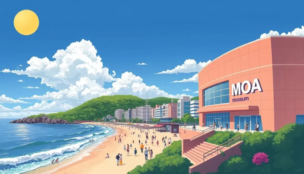 Image of Atami city with its Sun Beach and MOA Museum of Art.