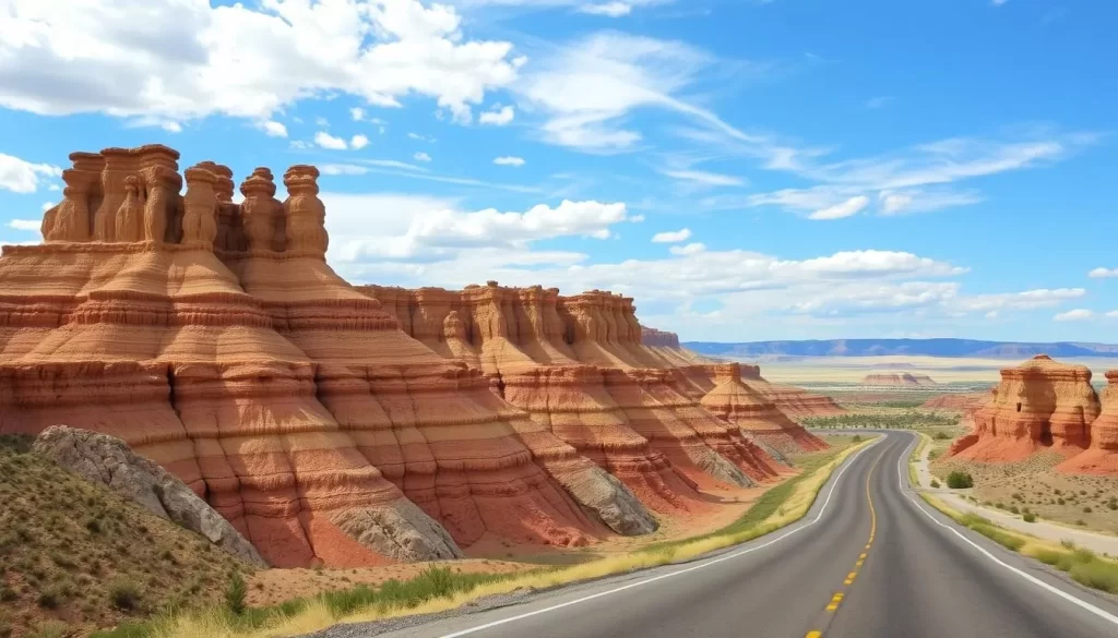 Image of Badlands Parkway with badlands formations and scenic views