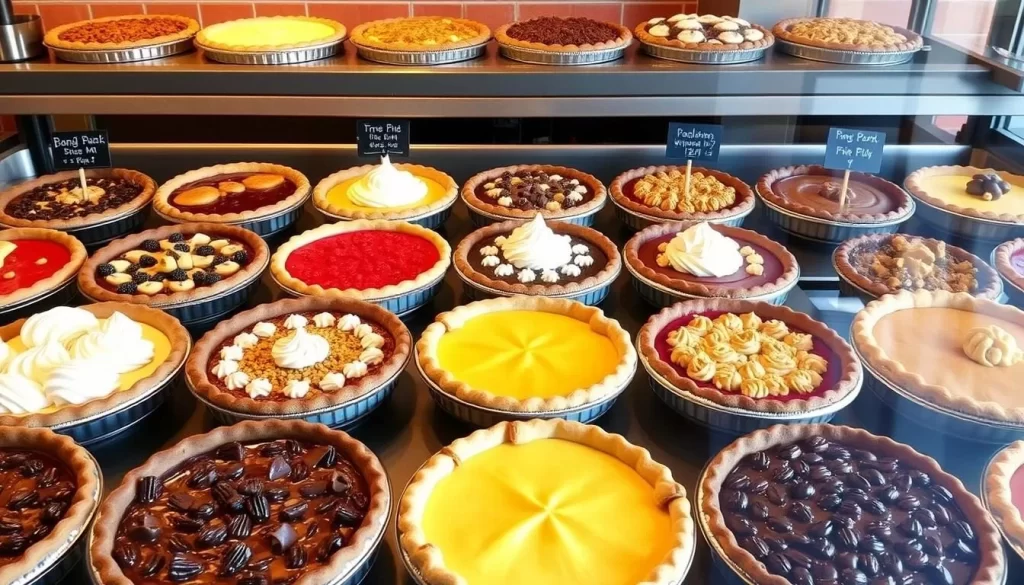 Image of Bang Bang Pie & Biscuits' seasonal pie display