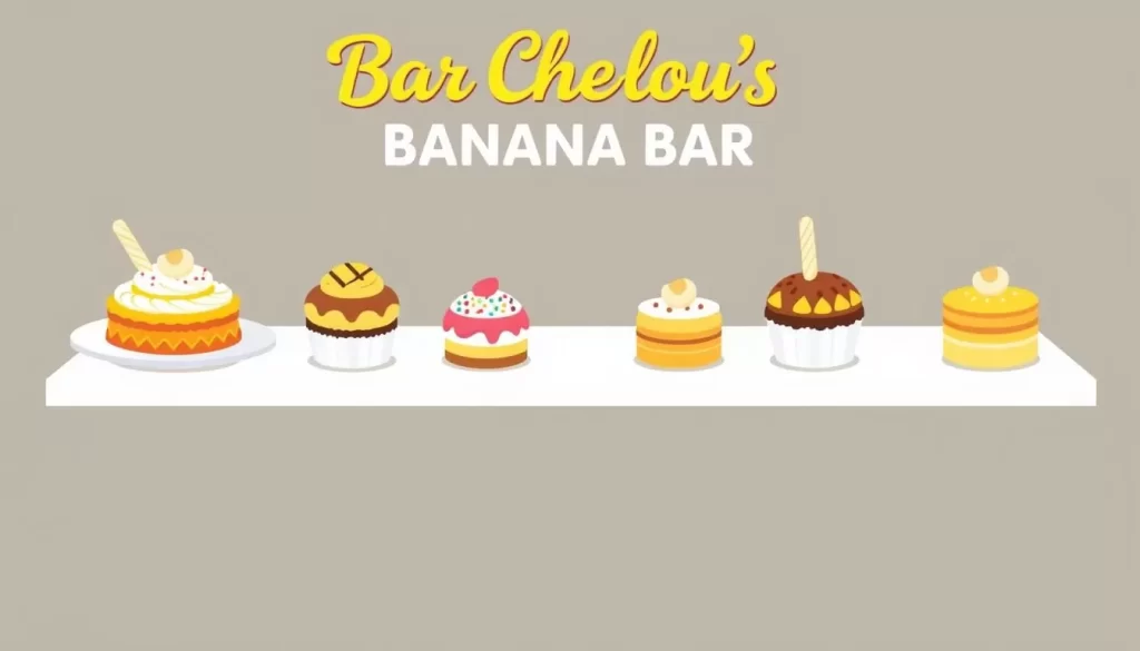 Image of Bar Chelou's Banana Bar with a variety of banana desserts