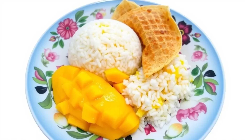 Image of Bhan Kanom Thai's mango sticky rice and crispy crepes