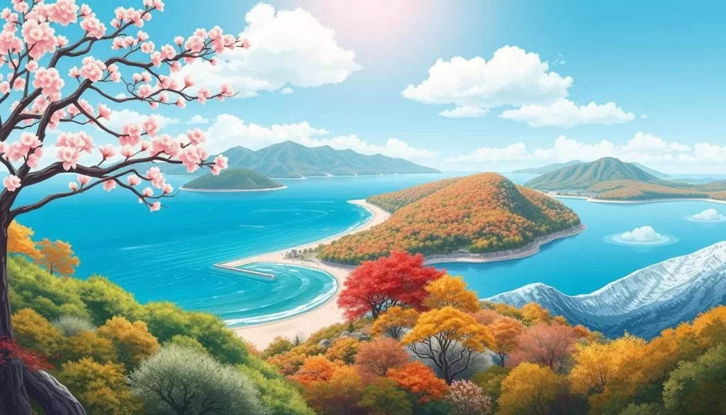 Image of Boso Peninsula during different seasons