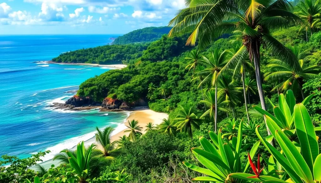 Image of Cahuita National Park's lush rainforest and beautiful beaches