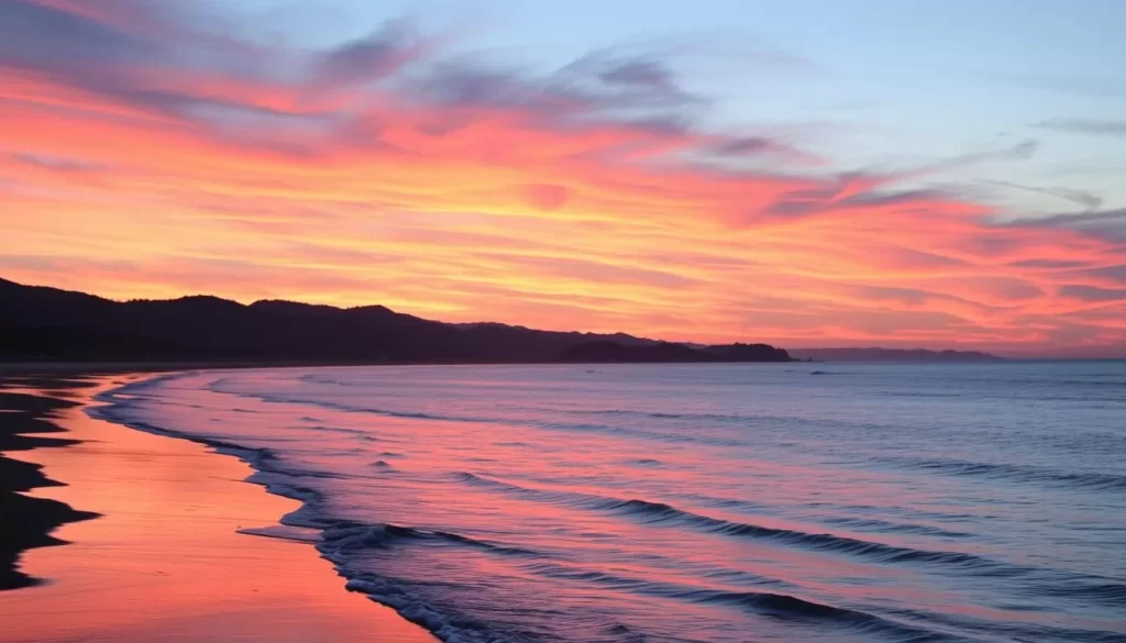 Image of Chelton Beach at sunset