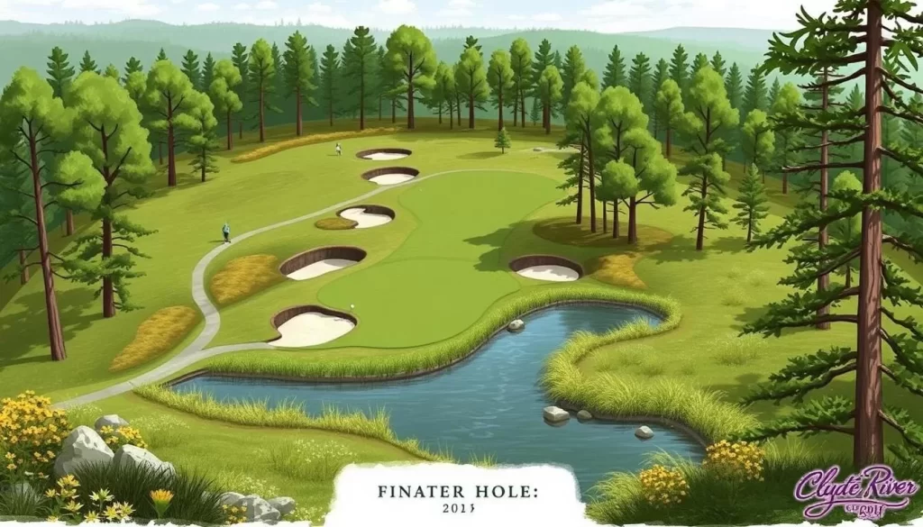 Image of Clyde River Golf Club's signature hole