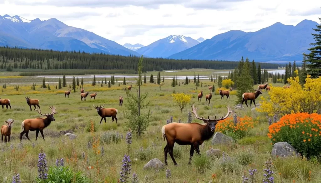 Image of Conrad, Yukon, with diverse wildlife in their natural habitat