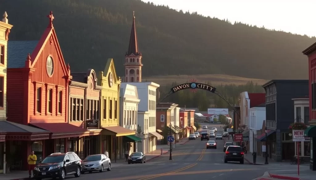 Image of Dawson City's historic downtown area