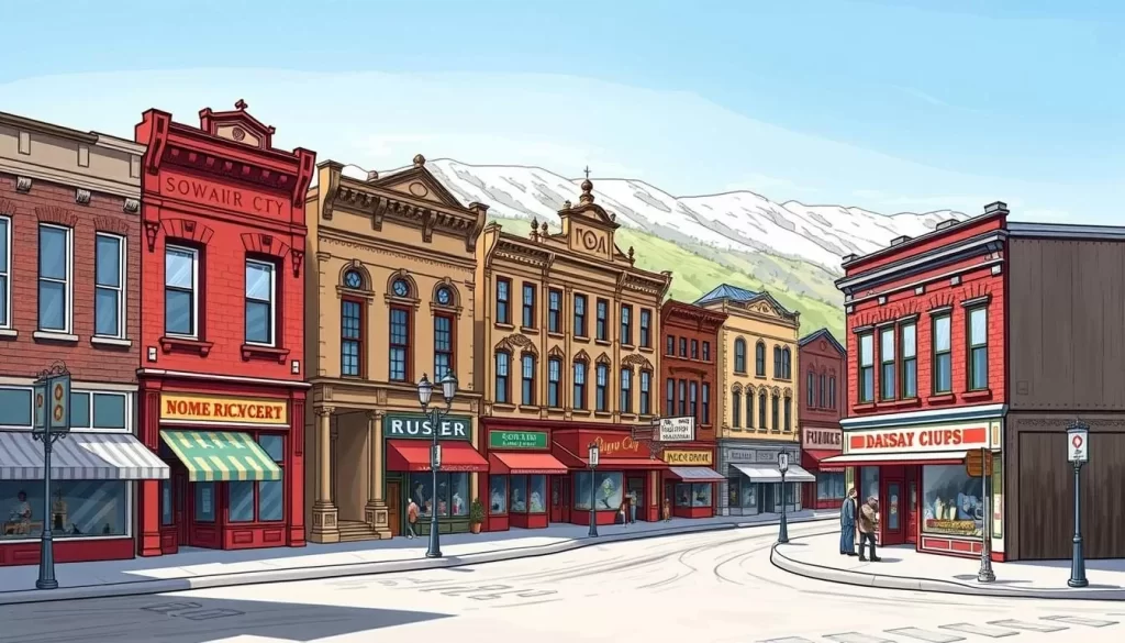 Image of Dawson City's historic downtown area
