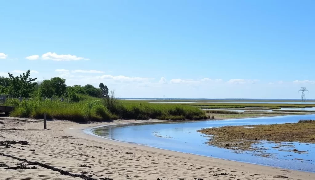 Image of Delta Beach with the Delta Marsh in the background