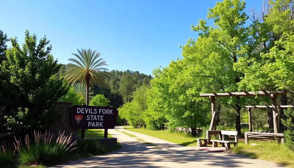 Image of Devils Fork State Park entrance