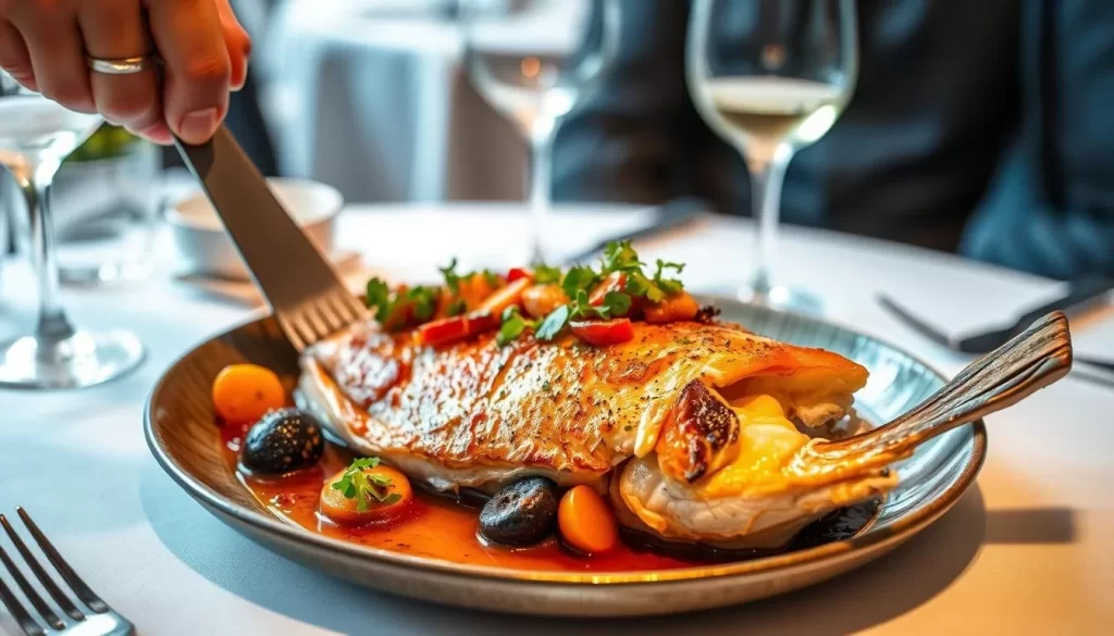 Image of Divino's tableside branzino roasting
