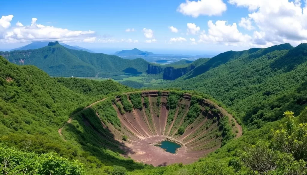 Image of El Boqueron National Park with a clear view of the crater