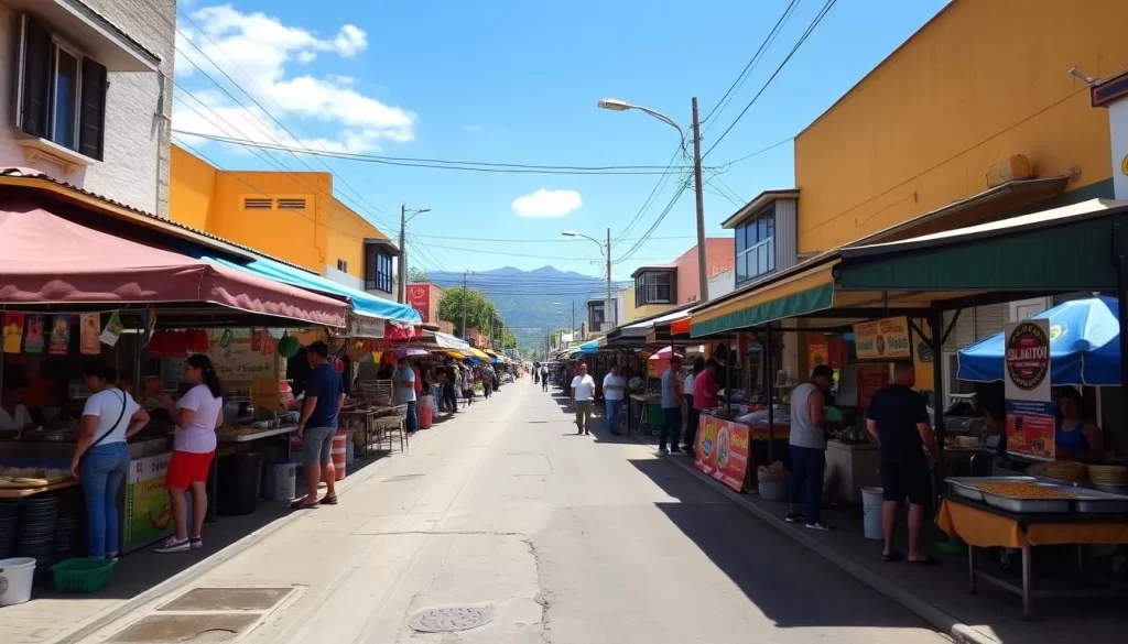 Image of El Salvador Corridor with Salvadoran street food vendors