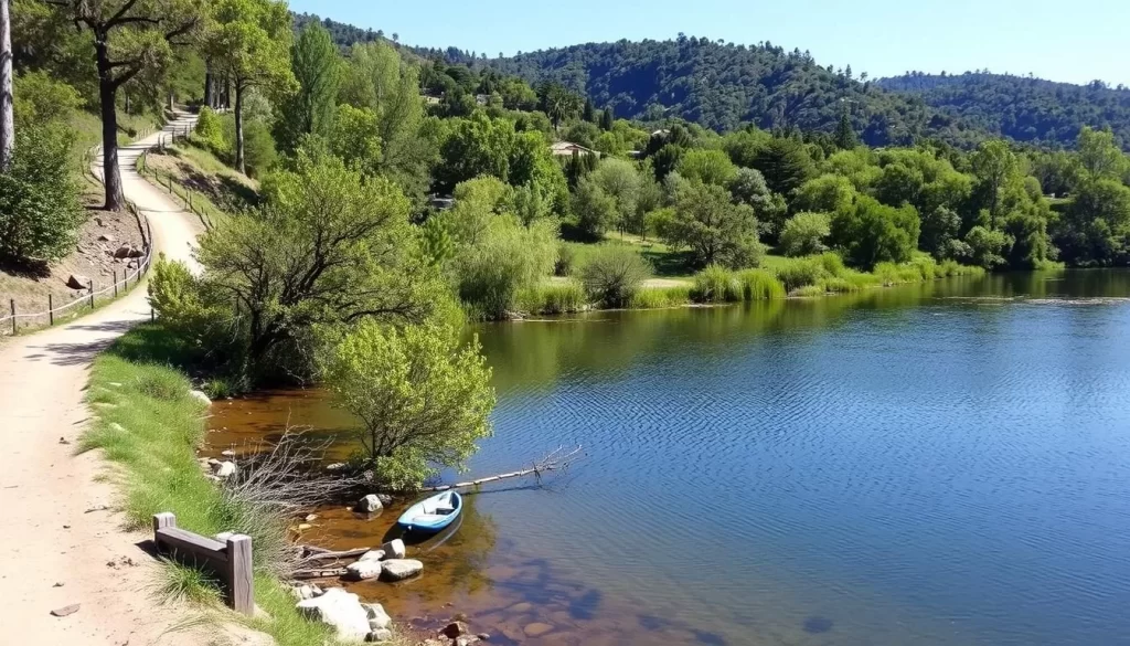 Image of Franklin Canyon Park's lake and hiking trails