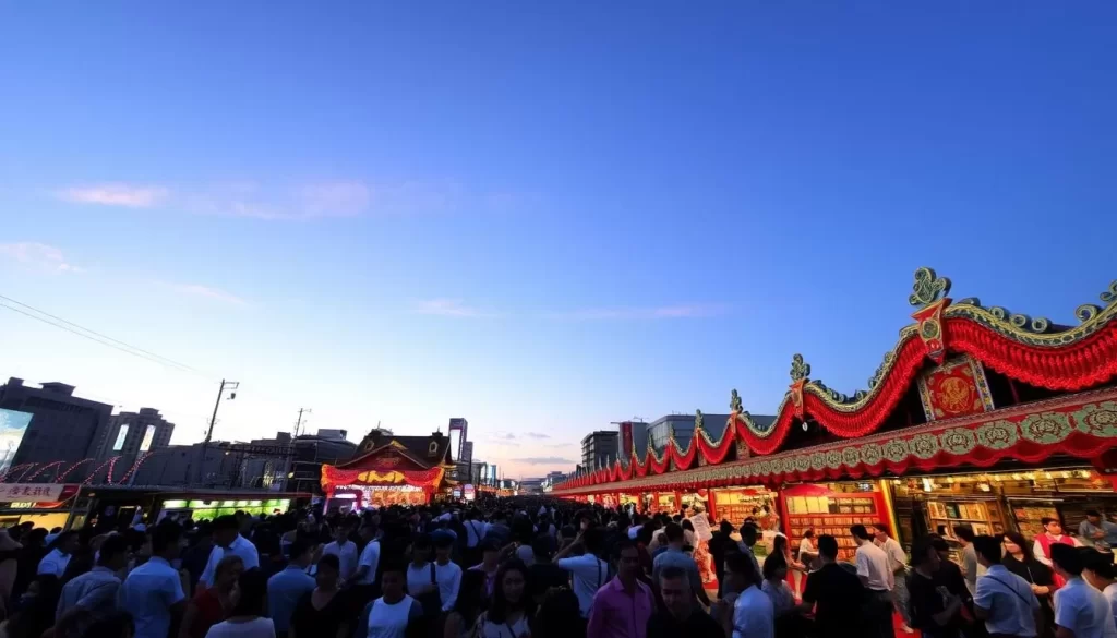 Image of Fukuoka city during a festival
