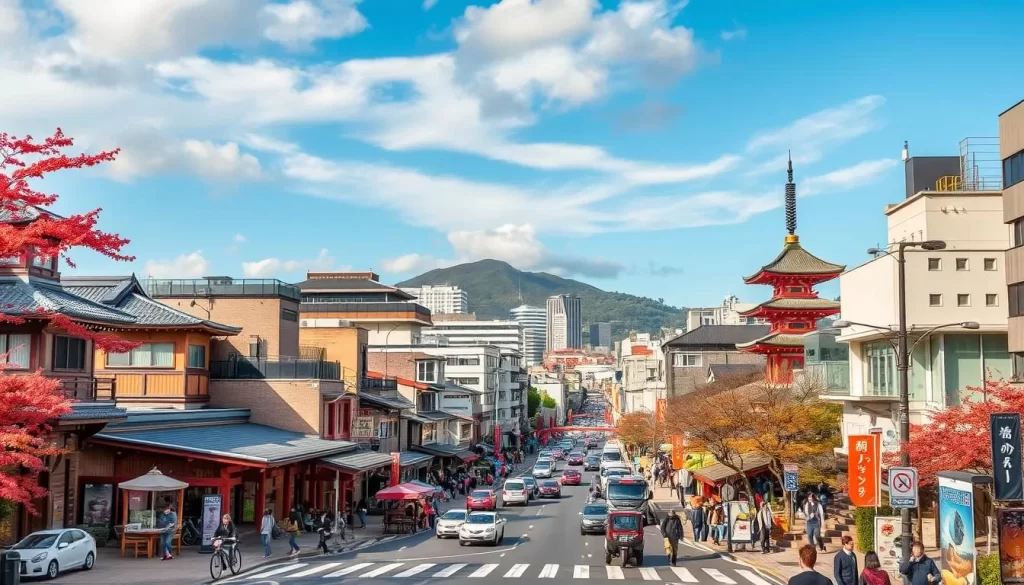 Image of Fukuoka cityscape during the best travel season