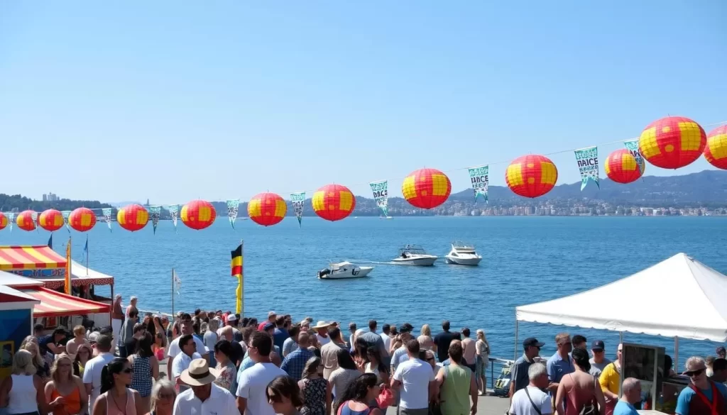 Image of Geneva's summer festival on the lake