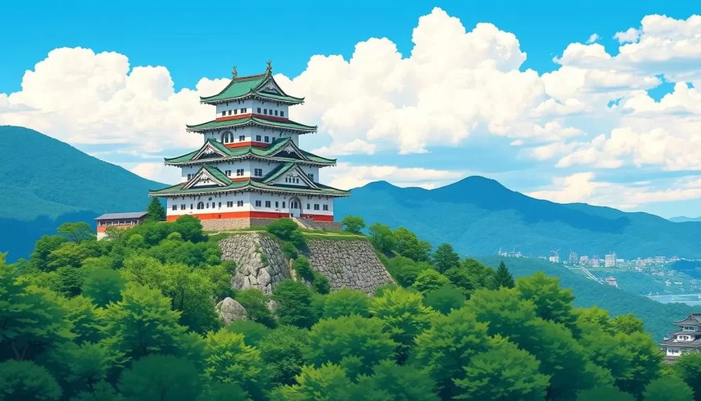 Image of Gifu Castle perched atop Mount Kinka