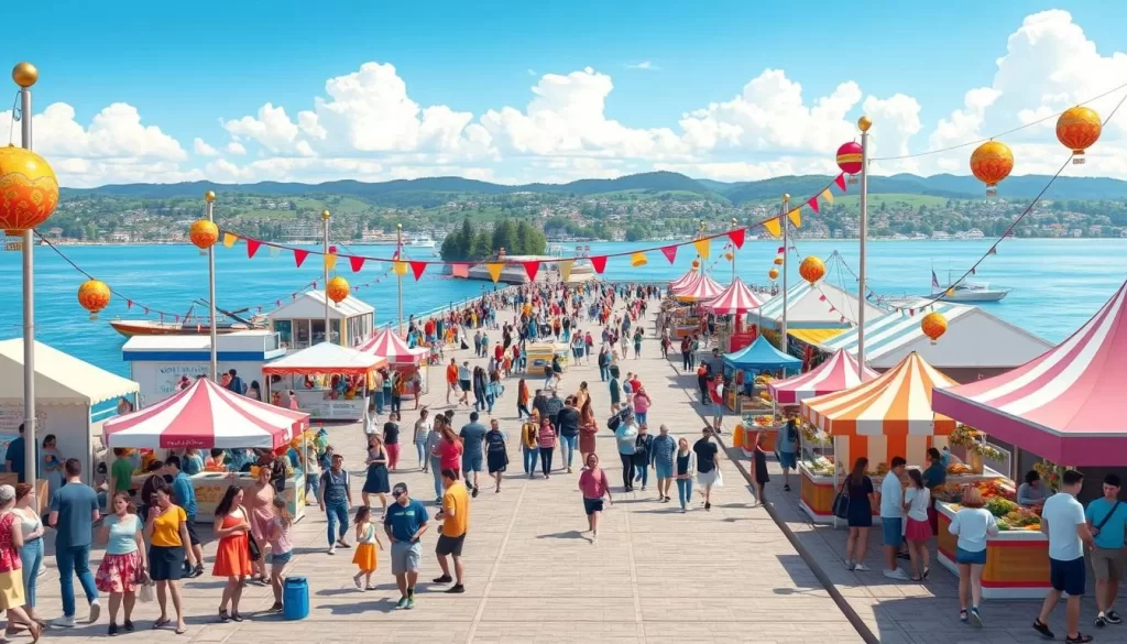 Image of Gimli's waterfront during a festival
