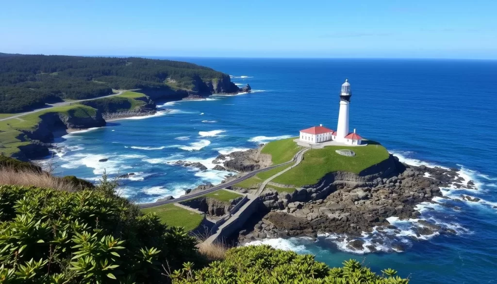 Image of Green Gables Shore coastline with a lighthouse