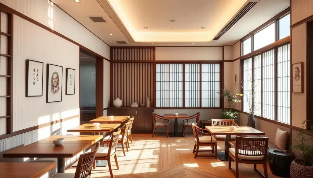 Image of Higashiya Ginza tea salon's serene interior