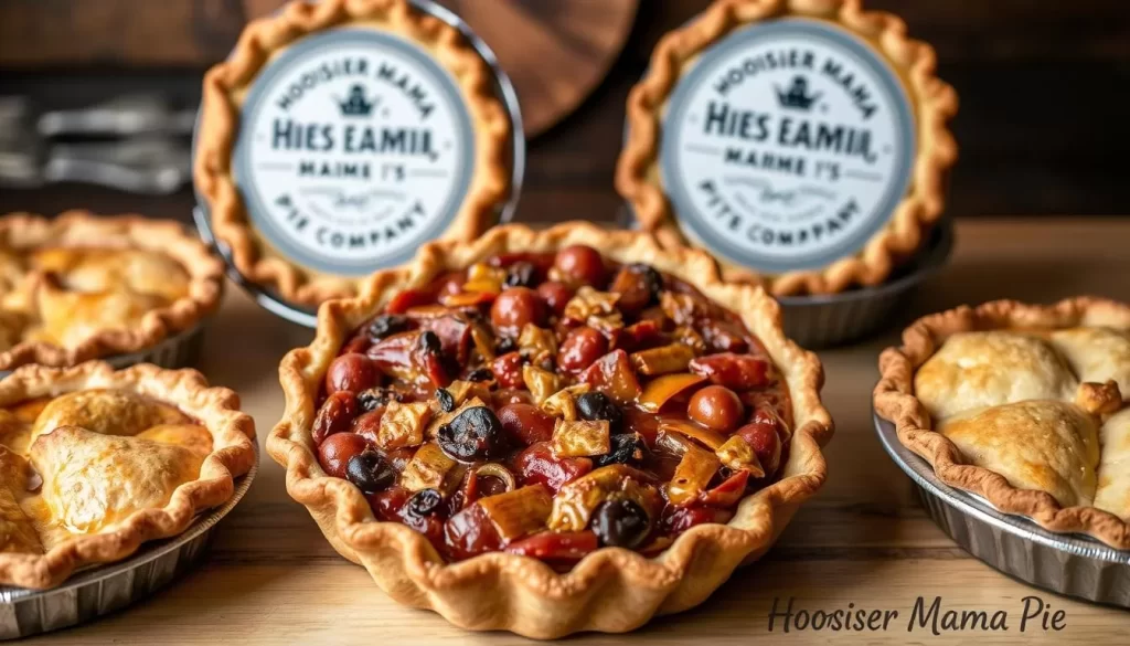 Image of Hoosier Mama Pie Company's artisanal pie creations, featuring the Fat Elvis pie