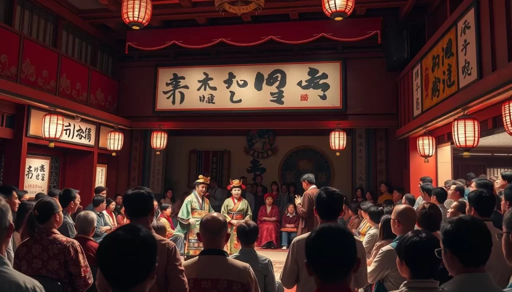 Image of Ikebukuro Engeijo theater with rakugo performers