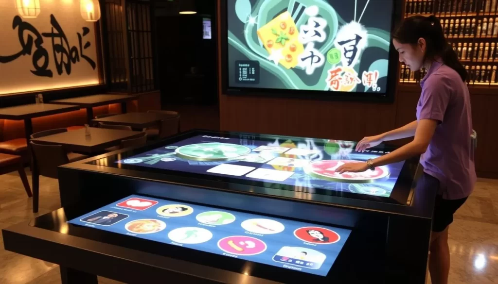 Image of Inamo restaurant's interactive table with digital ordering and games